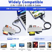 Lector de tarjetas múltiples USB 3,0 externo 6 en 1 compatible con velocidad de 5Gbps con adaptador Memory Stick Pro Duo que lee 5 tarjetas simultáneamente
