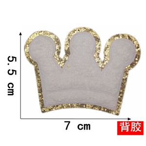 Vente en gros transfert de chaleur petite serviette patchs chenille fille <span class=keywords><strong>princesse</strong></span> couronne fer sur patch pour chapeaux vêtements enfant - Product Image 6