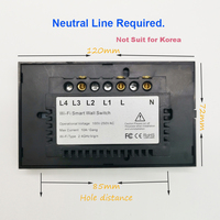 Panneau mural sans fil tactile interrupteur de lumière en verre écran reconnaissance vocale 1 / 2 / 3/4-voies télécommande commutateur intelligent