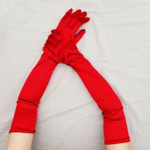 22 Inch 55cm Elbow Length Retro Party Wedding Cosplay Stretchy Soft Eco-Friendly Polypropylene Satin Gloves Durable Comfortable - Product Image 3