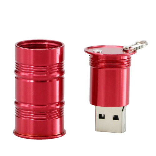 Metal Promotion Gift Petrol Oil Drum Can Shape Custom Logo Printing 8GB 16GB 32GB 64GB Cle Usb Key Flash Memory Stick Pen Drive