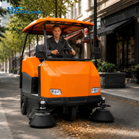 Balayeuse industrielle robuste à conducteur embarqué 18000m²/h, machine de balayage électrique pour l'entretien des routes, des usines, des entrepôts et des rues