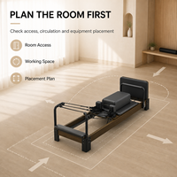 Lit de Pilates en bois commercial, équipement d'entraînement professionnel pour studio, résistance à ressort réglable, entraînement polyvalent