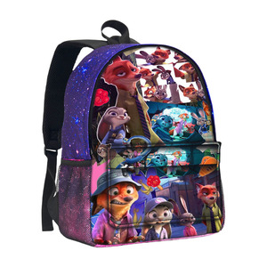 Mochila <span class=keywords><strong>Linda</strong></span> New Zootopia2 3D Estereoscópica con Diseño de Cielo Estrellado, Mochila Escolar de Gran Capacidad con Diseño de Ciudad Animal Loca - Product Image 1