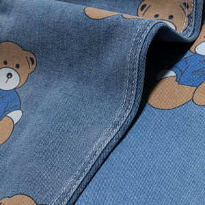Tela Vaquera Ecológica con Estampado de Dibujos Animados, Lindo Oso Panda, Diseño Personalizado Exquisito, OEM 300M, Suave y Cómodo para Niños - Product Image 5