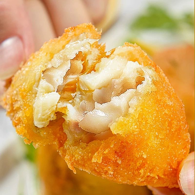 Вкусная жареная во фритюре замороженная треска в панировке, Панировочные крошки, рыба Панко