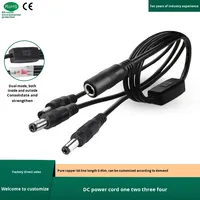 Cable de Alimentación de CC de Cobre con Clasificación IP44, Una Conectora Hembra y Dos/Tres/Cuatro Conectores Macho, Extensión para Luces LED de Exterior, Computadora en Funcionamiento