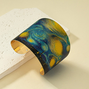 Pulsera de Moda Retro con Estampado de Paisaje y Cielo Estrellado, Brazalete Artesanal para Mujer, Novedad 2024 - Product Image 5