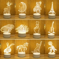 Lampe de nuit en acrylique multicolore à illusion 3D personnalisée, cadeau pour enfants, chambre à coucher, lampe de table moderne, tactile avec charge USB