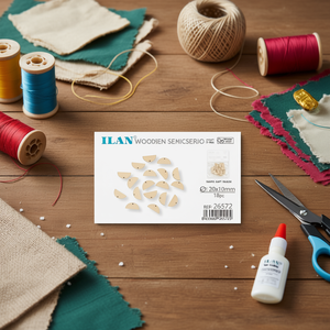 Plaque en bois semi-circulaire ILAN 20x10mm 18 pièces Accessoire artisanal - Product Image 2