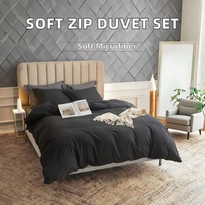 Vua Kích Thước Duvet Cover Set Đôi Chải Sợi Nhỏ Comforter Với Dệt Kỹ Thuật Dây Kéo Đóng Cửa Với 2 Vỏ Gối - Product Image 5