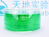 Plat de cristallisation en verre borosilicaté de 180 mm avec bec verseur, vente en gros de l'usine Tiandi Lab