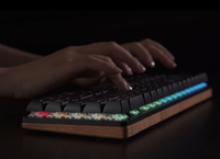 GATERON Keyboard Mekanik 60% Kayu RGB Tipe-c Nirkabel Ergonomis Pita Kenari X Saklar Coklat Biru Merah