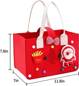 Popular Wholesale Christmas Hot Selling Cute Personality Kids DIY Tote Bag Cartoon Gift Decoration Candy Reusable Felt Bag