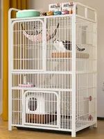 Villa pour chat d'intérieur extra spacieuse avec bac à litière intégré, maison pour chat avec espace libre