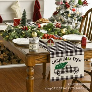Camino de Mesa Navideño Directo de Fábrica de 13x72 Pulgadas de Lino Vegetal Aislante y Antimanchas para Decoraciones del Hogar en Días Festivos - Product Image 4
