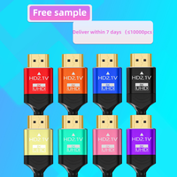 Câble hdmi haute vitesse 19 + 1core plaqué or couleur verte Support 8K 3D 2160p câble HDMI 19 broches avec boîte de couleur pour moniteur ps4 ps5 x