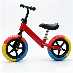 XP Kinder-Laufrad mit Bunten Dreifarbigen Reifen Stilvolles Pedalfreies Kleinkind-Laufrad 12 Zoll Stahlrohr für Outdoor-Fahrten - Product Image 1