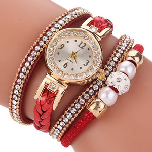Duoya-Reloj de marca de lujo de leopardo para mujer, pulsera de cuarzo trenzada, envoltura de cuerda, Beige, cadena larga, femenino - Product Image 3