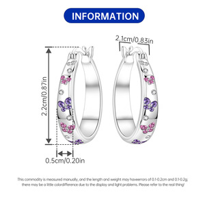 Pendientes de aro con forma de mariposa de cobre blanco, estilo europeo y americano original, pendientes versátiles para mujer - Product Image 3