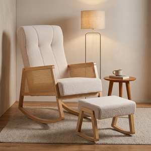 Competitive Price Boucle Teddy Breastfeeding Nursing Rocking <b>Chair</b> with Customized Color for Mummy - Product Image 1