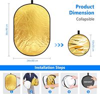 NEEWER 24 "x 36"/60x90cm Réflecteurs de Lumière pour la Photographie Portable 5 en 1 Diffuseur Pliable pour Studio et Éclairage Extérieur