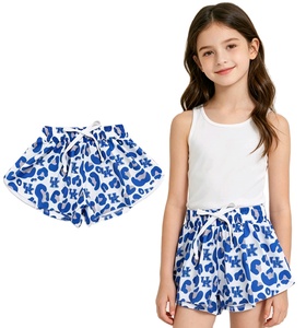 RTS Little Girls Sister Quick Dry Spandex/Polyester 220g University Team Leopard Print Athletic Wear Shorts New Design Boutique - Product Image 1