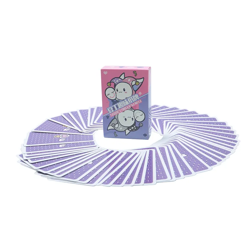 Mazzo di carte da poker personalizzato di alta qualità stampato in fabbrica costumi di animazione dei cartoni animati carte da gioco cosplay