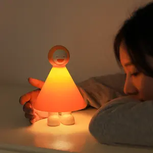 Yeni gelenler minimalizm masa ışığı USB şarj edilebilir Mini Led gece lambası ABS karikatür sevimli odası gece lambası