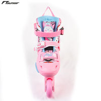 Rollers en Ligne Professionnels à 4 Roues Freestyle pour Enfants, Ensemble d'Équipement de Protection, Taille Ajustable pour Garçons et Filles