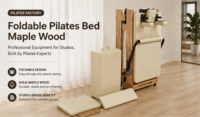 Reformer de Pilates Profesional y Duradero de Madera de Roble, Plegable, Ajustable, Portátil para el Hogar