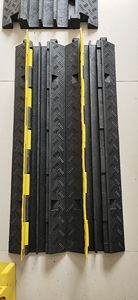 Yellow Pvc Lid 2 <b>Channel</b> Stage Use Rubber and <b>Plastic</b> Cable Ramp Bridge Cable Protectors - Product Image 3