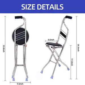 Asiento ajustable plegable superseat, bastón de bastón con <span class=keywords><strong>silla</strong></span> - Product Image 6