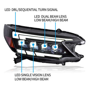 Faro Led con 4 lentes para Honda <span class=keywords><strong>CRV</strong></span> <span class=keywords><strong>2012</strong></span> 2013 2014, faro delantero de señal de giro, montaje de Faro de proyector - Product Image 3