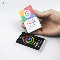 Carte NFC Google Review personnalisée YTS avec impression programmable, code QR et support en plastique pour réseaux sociaux