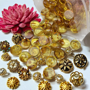 Lot de Pierres Précieuses Naturelles en Gros, Pierres Rondes d'Ambre de Guérison, Cristal, Effet de Couleur/Feu, pour Bagues et Bijoux DIY Faits à la Main - Product Image 2