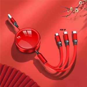 สายชาร์จแบบพกพา 3 in 1 สำหรับ iPhone, Micro B และ USB-C แบบยืดหดได้ ขายส่ง - Product Image 5