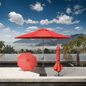 Custom Printed Outdoor Furniture Polyester Patio <b>Umbrella</b> Modern Sun <b>Shade</b> Auto Tilt Water- Resistant Poolside Porch Balcony - Product Image 3