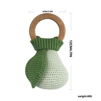 Handgemaakte gehaakte babyrammelaar houten bijtring gehaakte fruitrammelaar speelgoed gebreid speelgoed baby cadeaus geboorte baby kinderdecoratie