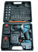 Perceuse à percussion sans fil 13 mm, moteur sans balais haute puissance, mandrin à trois griffes, fonction marteau portable lithium-ion, réversible, sans réglage de vitesse