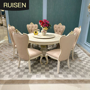 <span class=keywords><strong>Table</strong></span> et chaises <span class=keywords><strong>de</strong></span> salle à manger solides <span class=keywords><strong>de</strong></span> style français, <span class=keywords><strong>table</strong></span> ronde <span class=keywords><strong>en</strong></span> marbre <span class=keywords><strong>de</strong></span> style palais europé<span class=keywords><strong>en</strong></span> avec plateau tournant - Product Image 1