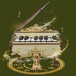 हैमाइलैन डिय खेलने योग्य लकड़ी की पहेली वर्ग 50 मिनीचर किट क्लासिक संगीत बॉक्स उपहार घर सजावट शिल्प कार्यात्मक पियानो - Product Image 4