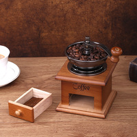 Moulin à café manuel de luxe, mini moulin à café domestique en métal, logo personnalisé disponible, design minimaliste, boîte en bois