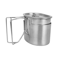 Boîte à déjeuner de Camping en acier inoxydable 304, édition cantine avec poignée de Bail et poêle à bois