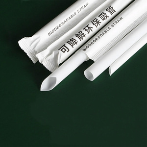Individual Wrapped Biodegradable PLA Plastic Bubble Tea <strong>Straw</strong> Smoothie <strong>Milkshake</strong> Boba Drinking Disposable <strong>Straws</strong> - Product Image 2