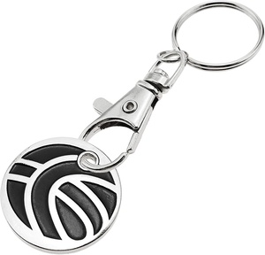 Jetons de chariot de supermarché personnalisés en métal plaqué argent avec logo estampé et émail, porte-clés - Product Image 2