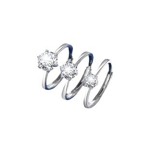 Anillo de tungsteno de 1 quilate con seis garras y diseño de corazón de diez flechas, estilo japonés/coreano, anillo de compromiso de diamantes para mujer - Product Image 5