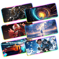 Tapis de Bureau F1 RGB par Sublimation avec Logo Personnalisé, Accessoires Informatiques Créatifs, Tapis de Souris Étendu Gaming RGB avec Hub USB
