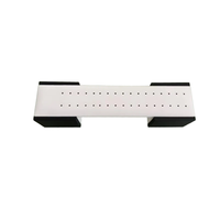 FADELI Présentoir Personnalisé pour Bijoux de Piercing en Cuir PU Noir, Support de Présentation pour Boucles d'Oreilles et Bagues avec Logo Doré Sérigraphié