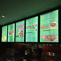 Panneau d'affichage en aluminium, boîte lumineuse, boîte de menu de café, menu LED, panneau publicitaire pour restaurant, boîte lumineuse pour commande de menu, nourriture